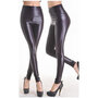 Leggings-im-Wetlook-in-Schwarz