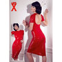 Rotes-Latexkleid