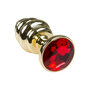 Geriffelter-goldener-Buttplug-aus-Aluminium-Rubin